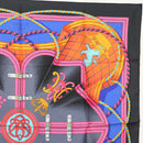 HERMES Carre 90 Scarf ""GRANDE TENUE"" Silk Black Auth BA5569-4
