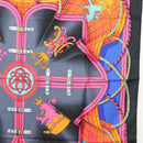 HERMES Carre 90 Scarf ""GRANDE TENUE"" Silk Black Auth BA5569-7