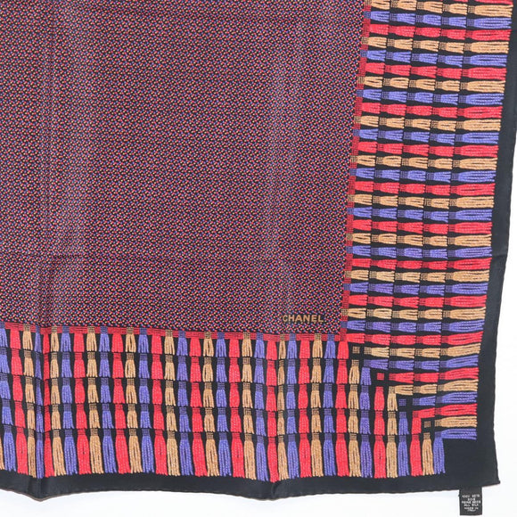 CHANEL Scarf Silk Purple CC Auth BA5570