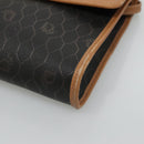 Christian Dior Honeycomb Canvas Shoulder Bag PVC Black Gold Auth BA558-9