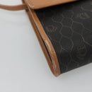 Christian Dior Honeycomb Canvas Shoulder Bag PVC Black Gold Auth BA558-14