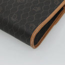 Christian Dior Honeycomb Canvas Shoulder Bag PVC Black Gold Auth BA558-15