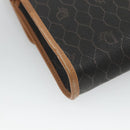 Christian Dior Honeycomb Canvas Shoulder Bag PVC Black Gold Auth BA558-16