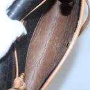 Christian Dior Honeycomb Canvas Shoulder Bag PVC Black Gold Auth BA558-10