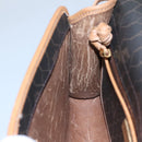 Christian Dior Honeycomb Canvas Shoulder Bag PVC Black Gold Auth BA558-11