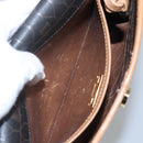 Christian Dior Honeycomb Canvas Shoulder Bag PVC Black Gold Auth BA558-12