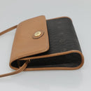 Christian Dior Honeycomb Canvas Shoulder Bag PVC Black Gold Auth BA558-4