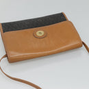 Christian Dior Honeycomb Canvas Shoulder Bag PVC Black Gold Auth BA558-6