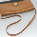 Christian Dior Honeycomb Canvas Shoulder Bag PVC Black Gold Auth BA558-7