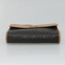 Christian Dior Honeycomb Canvas Shoulder Bag PVC Black Gold Auth BA558-5