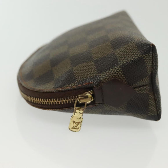 LOUIS VUITTON Damier Ebene Pochette Cosmetic PM Pouch N47516 LV Auth BA5580