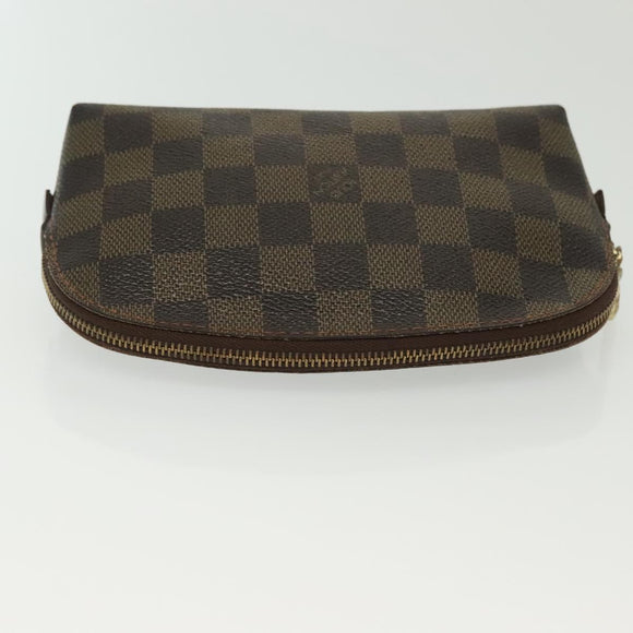 LOUIS VUITTON Damier Ebene Pochette Cosmetic PM Pouch N47516 LV Auth BA5580