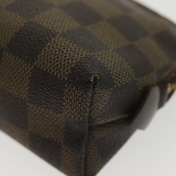 LOUIS VUITTON Damier Ebene Pochette Cosmetic PM Pouch N47516 LV Auth BA5580