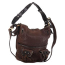 Chloe Shoulder Bag Leather Brown Gold Auth BA5583-1