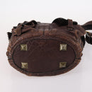 Chloe Shoulder Bag Leather Brown Gold Auth BA5583-5