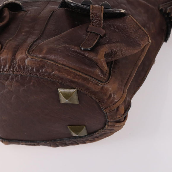 Chloe Shoulder Bag Leather Brown Gold Auth BA5583