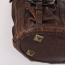 Chloe Shoulder Bag Leather Brown Gold Auth BA5583-17