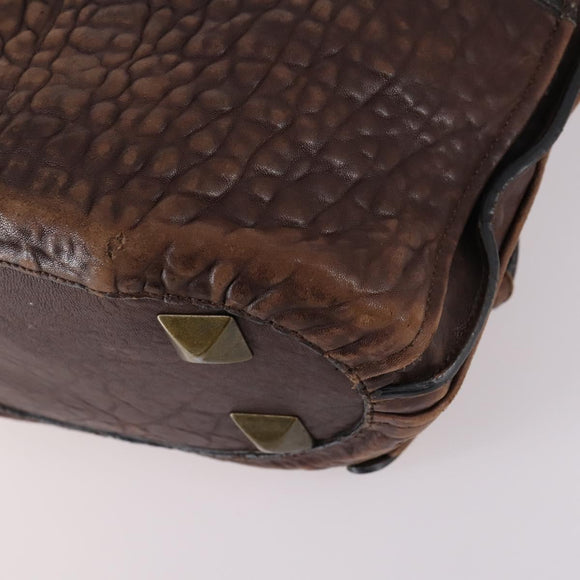 Chloe Shoulder Bag Leather Brown Gold Auth BA5583