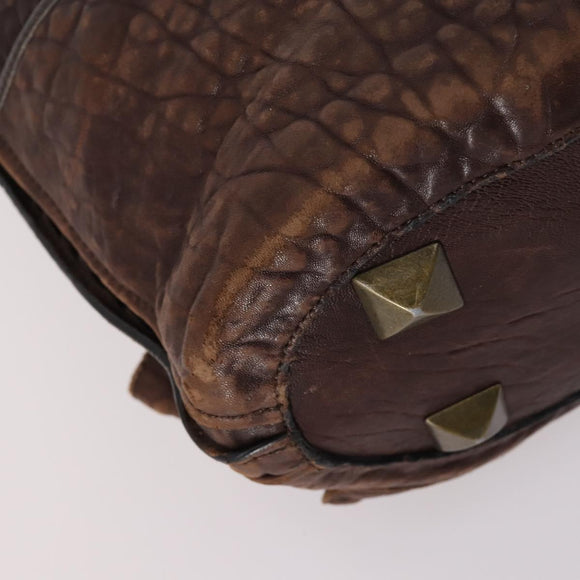 Chloe Shoulder Bag Leather Brown Gold Auth BA5583