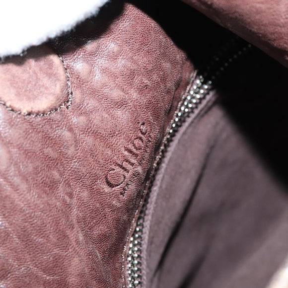 Chloe Shoulder Bag Leather Brown Gold Auth BA5583