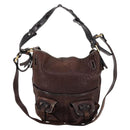 Chloe Shoulder Bag Leather Brown Gold Auth BA5583-13