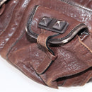 Chloe Shoulder Bag Leather Brown Gold Auth BA5583-10