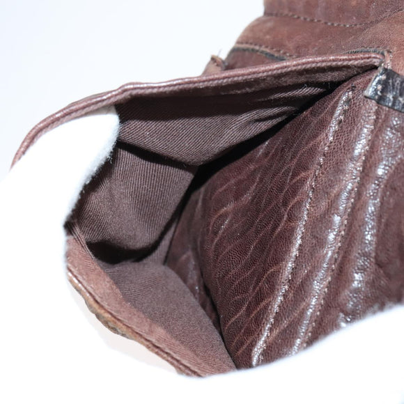 Chloe Shoulder Bag Leather Brown Gold Auth BA5583