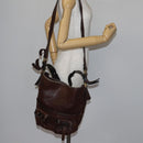 Chloe Shoulder Bag Leather Brown Gold Auth BA5583-23