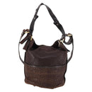 Chloe Shoulder Bag Leather Brown Gold Auth BA5583-2