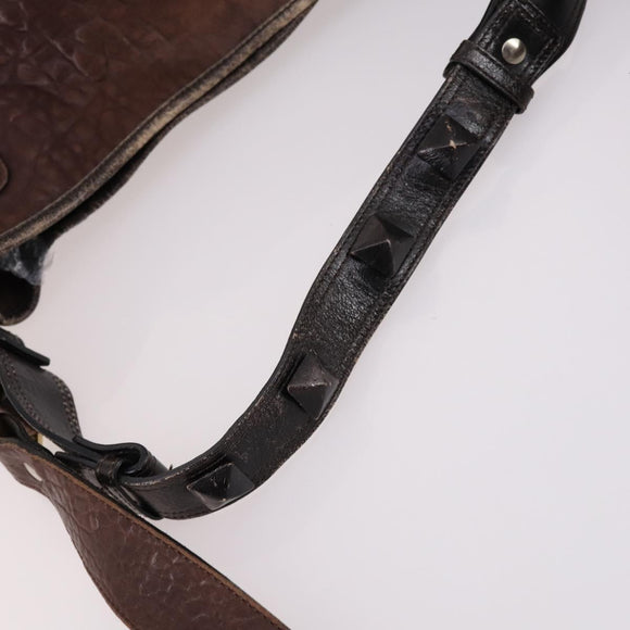 Chloe Shoulder Bag Leather Brown Gold Auth BA5583