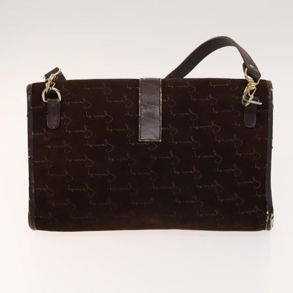 GIVENCHY BALLY Shoulder Bag Suede Leather 2Set Brown Navy Auth BA5585