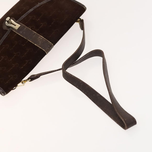 GIVENCHY BALLY Shoulder Bag Suede Leather 2Set Brown Navy Auth BA5585