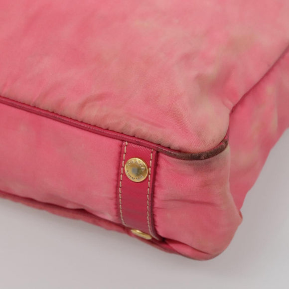 PRADA Tote Bag Nylon 2way Pink Gold Auth BA5588