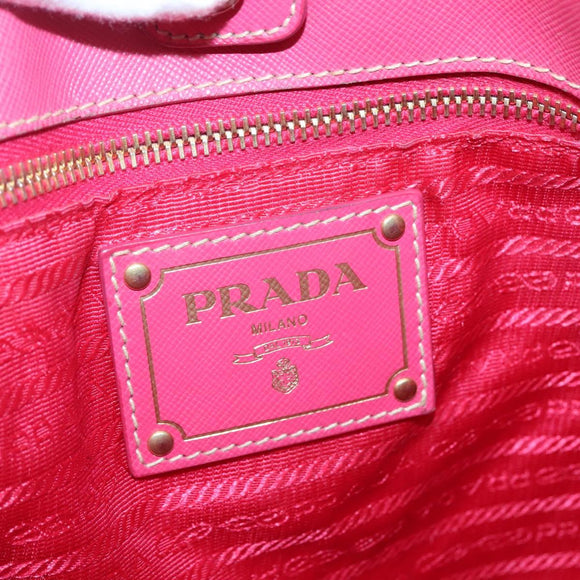 PRADA Tote Bag Nylon 2way Pink Gold Auth BA5588