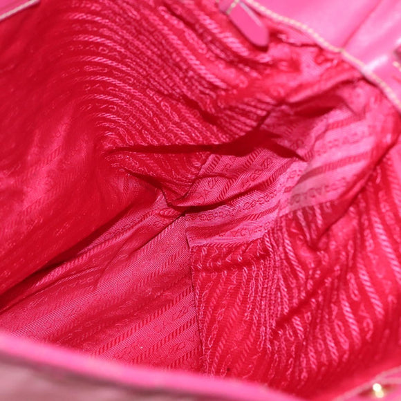 PRADA Tote Bag Nylon 2way Pink Gold Auth BA5588