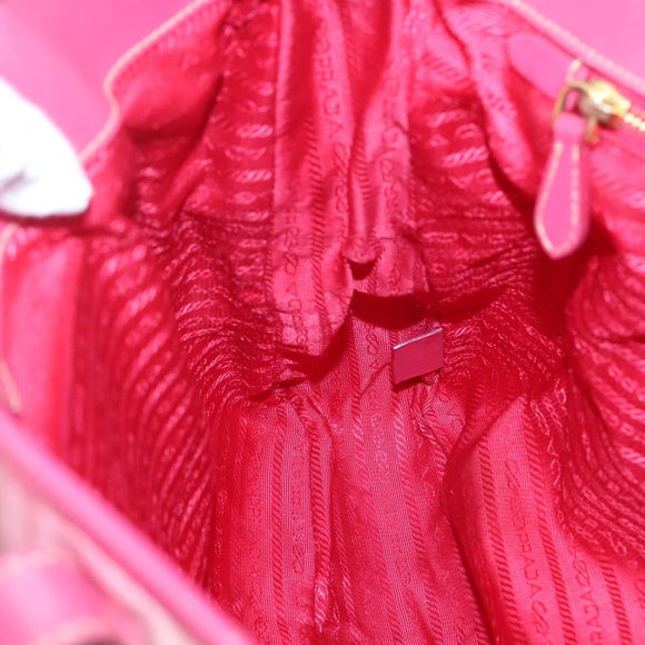 PRADA Tote Bag Nylon 2way Pink Gold Auth BA5588
