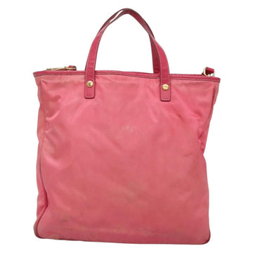 PRADA Tote Bag Nylon 2way Pink Gold Auth BA5588 - 0
