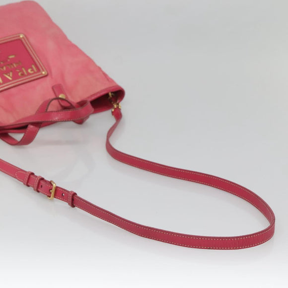 PRADA Tote Bag Nylon 2way Pink Gold Auth BA5588