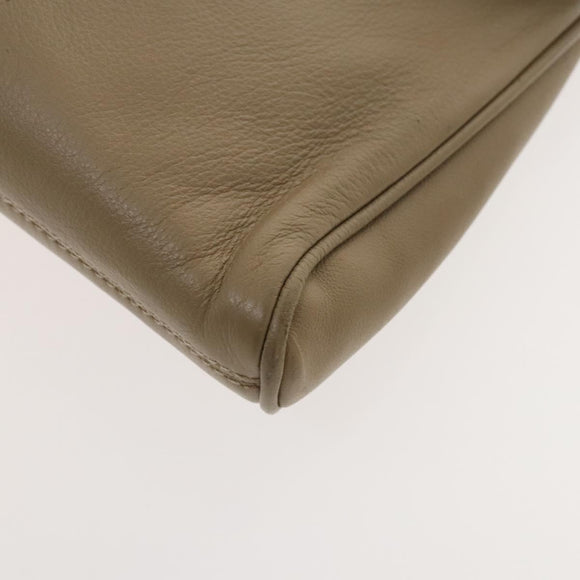 Christian Dior Honeycomb Canvas Clutch Bag Leather 2Set Beige Black Auth BA5589