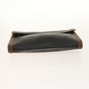 Christian Dior Honeycomb Canvas Clutch Bag Leather 2Set Beige Black Auth BA5589-6