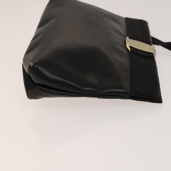 BALLY Ferragamo Shoulder Bag PVC Leather 2Set White Black Auth BA5590