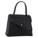 BALLY Hand Bag Leather Black Gold Auth BA5593-1