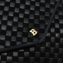 BALLY Hand Bag Leather Black Gold Auth BA5593-17