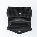 BALLY Hand Bag Leather Black Gold Auth BA5593-10