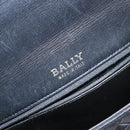 BALLY Hand Bag Leather Black Gold Auth BA5593-18