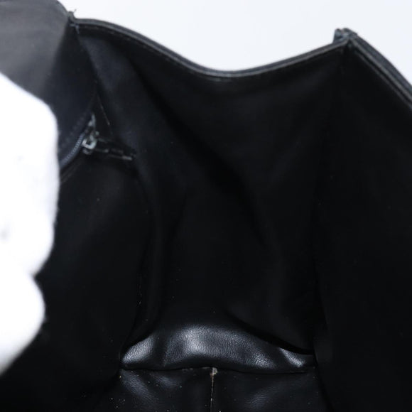 BALLY Hand Bag Leather Black Gold Auth BA5593