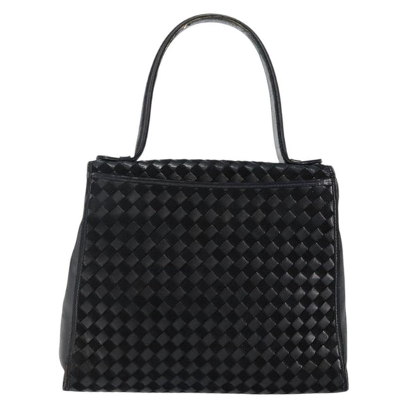 BALLY Hand Bag Leather Black Gold Auth BA5593