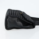 BALLY Hand Bag Leather Black Gold Auth BA5593-3