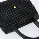 BALLY Hand Bag Leather Black Gold Auth BA5593-6