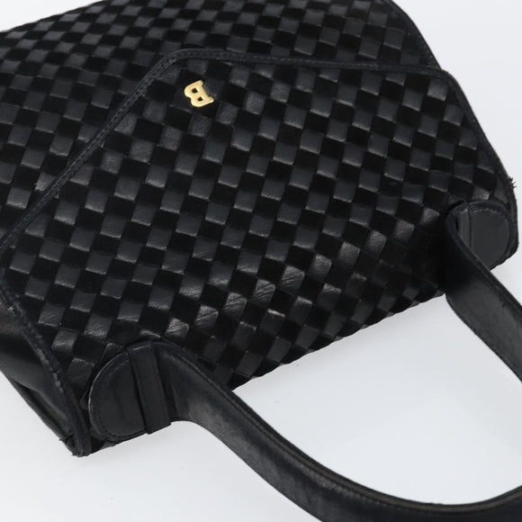 BALLY Handtas Leer Zwart Goud Auth BA5593